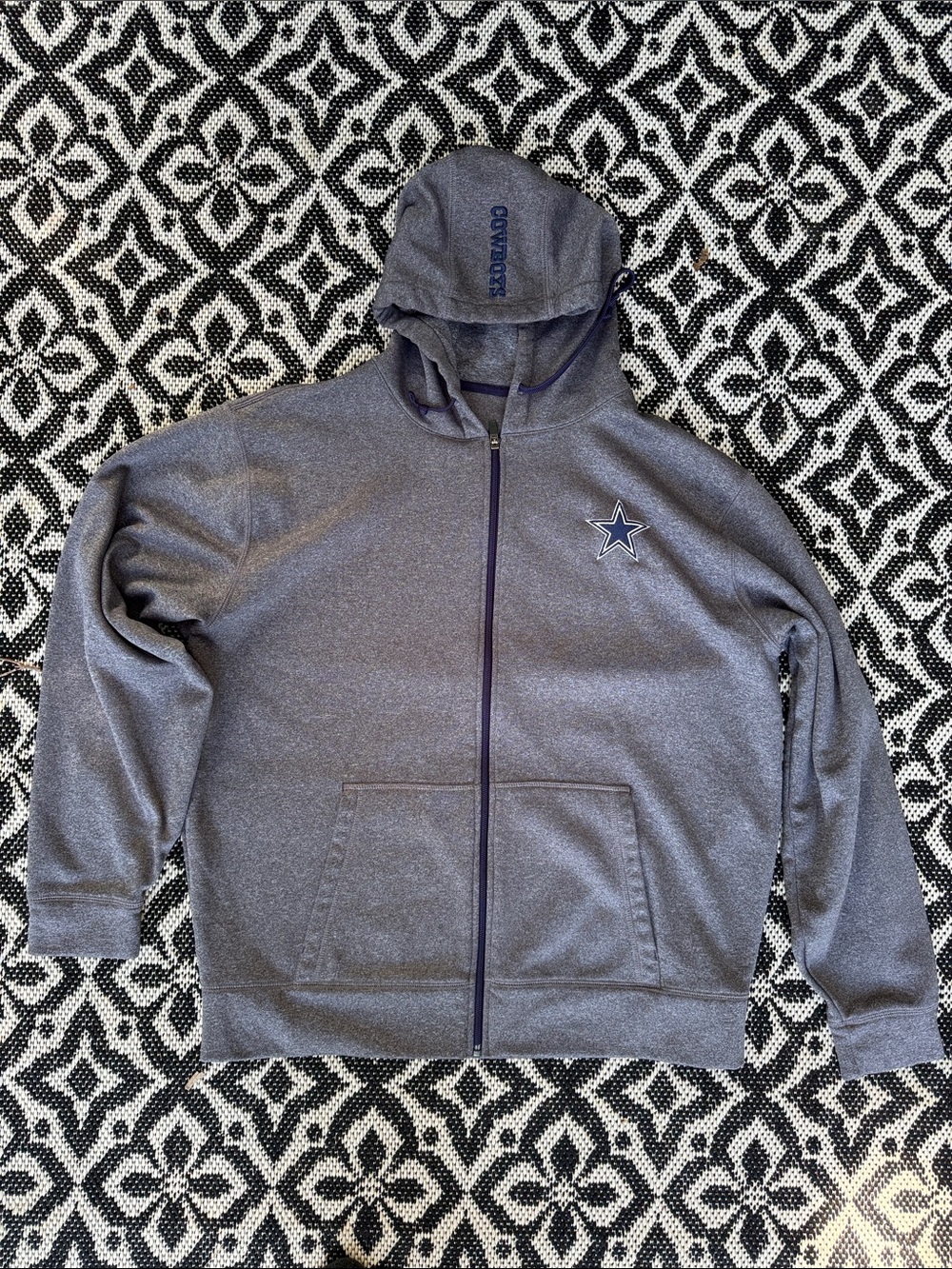 NFL Cowboys Gray Full-Zip Hooded Sweatshirt with Star Logo cowboys